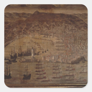 Ansicht von Genua Quadratischer Aufkleber