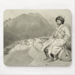 Ansicht von Ghimri und Porträt von Hadji-Mourad, Mousepad