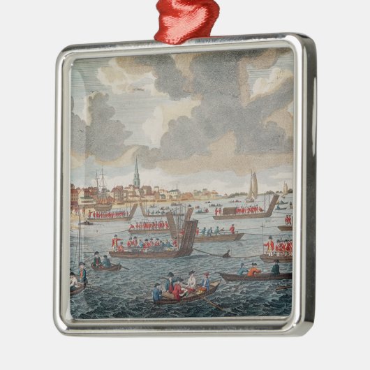 Ansicht von Gravesend mit Truppen Silbernes Ornament (Links)