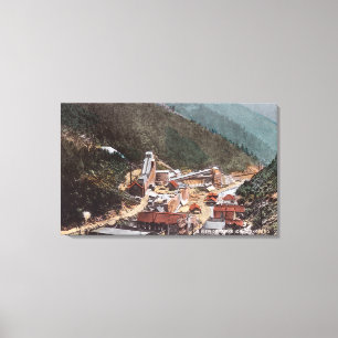 Ansicht von Hecla Bergwerk schauend hinunter die Leinwanddruck