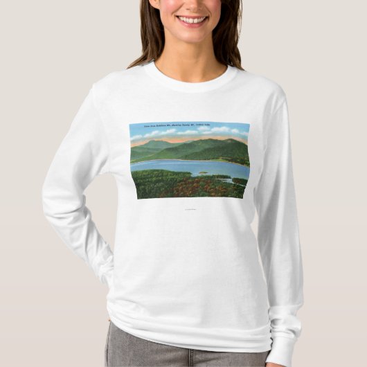 Ansicht von indischem See und von Snowy-Berg T-Shirt (Vorderseite)