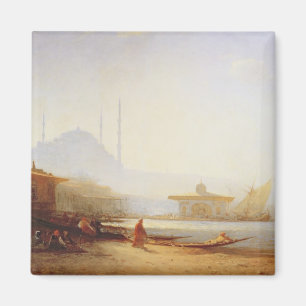 Ansicht von Istanbul, 1864 (Öl auf Leinwand) Magnet
