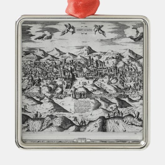 Ansicht von Jerusalem, 1570? Silbernes Ornament (Vorne)