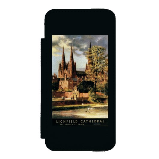 Ansicht von Lichfield Kathedrale Incipio iPhone Geldbeutel-Hülle (Folio Vorderseite)