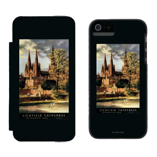 Ansicht von Lichfield Kathedrale Incipio iPhone Geldbeutel-Hülle (Seite an Seite)
