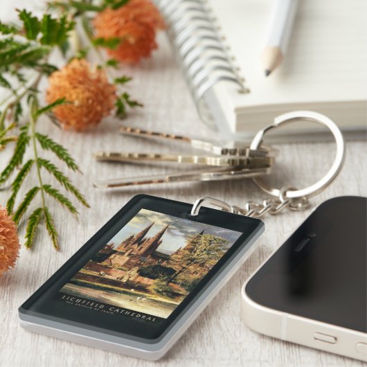 Ansicht von Lichfield Kathedrale Schlüsselanhänger (Vorderseite rechts)