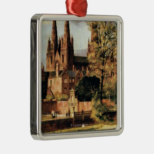 Ansicht von Lichfield Kathedrale Silbernes Ornament (Rechts)