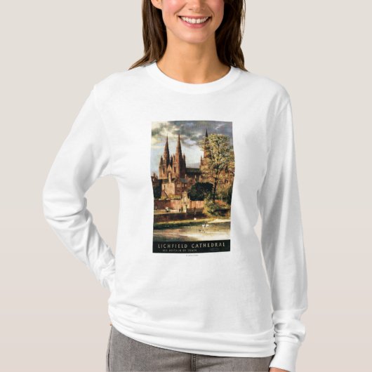 Ansicht von Lichfield Kathedrale T-Shirt (Vorderseite)