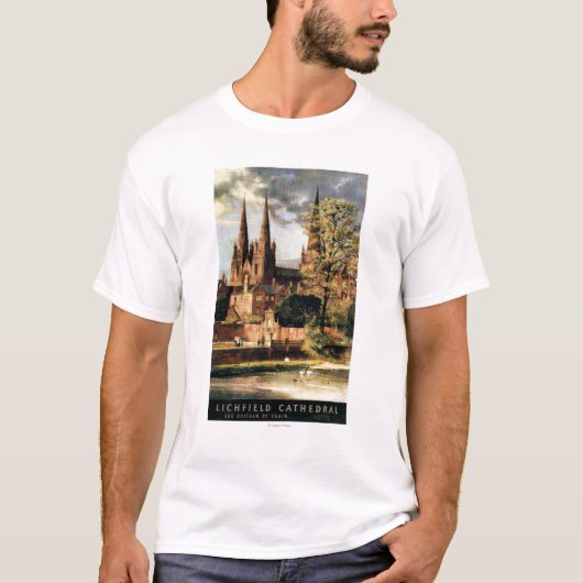 Ansicht von Lichfield Kathedrale T-Shirt (Vorderseite)