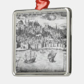 Ansicht von Lissabon Silbernes Ornament (Links)