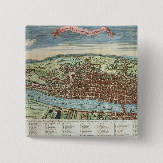 Ansicht von London, c.1560 Button (Vorderseite)