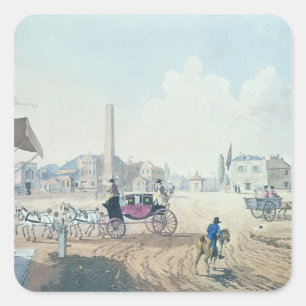 Ansicht von London Quadratischer Aufkleber