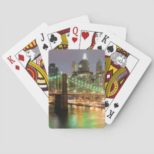 Ansicht von Lower Manhattan und von Spielkarten