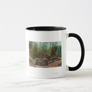 Ansicht von Lumberjacks, Logging SceneSterling, CA Tasse