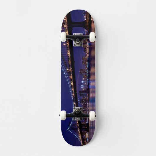 Ansicht von Manhattan-Brücke nachts Skateboard (Vorderseite)