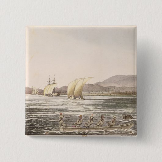 Ansicht von Manila, Philippinen, 1826 Button (Vorderseite)