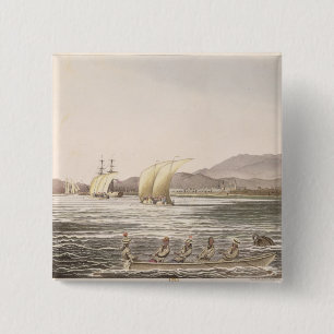Ansicht von Manila, Philippinen, 1826 Button