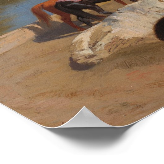 Ansicht von Medinet El-Fayoum von Jean-Léon Gérôme Poster (Ecke)