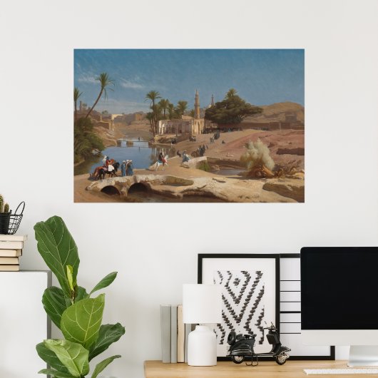 Ansicht von Medinet El-Fayoum von Jean-Léon Gérôme Poster (Heimbüro)