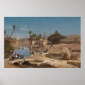 Ansicht von Medinet El-Fayoum von Jean-Léon Gérôme Poster (Vorne)