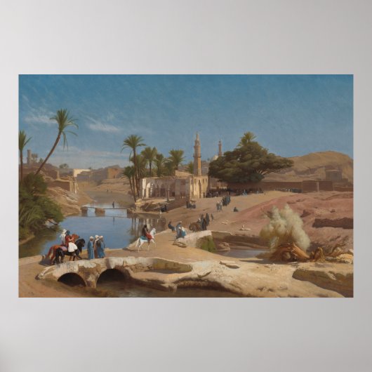Ansicht von Medinet El-Fayoum von Jean-Léon Gérôme Poster (Vorne)