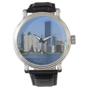 Ansicht von Miami-Skylinen Armbanduhr