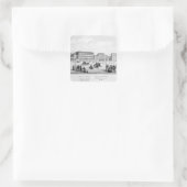 Ansicht von München, 1869 Quadratischer Aufkleber (Tasche)