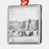 Ansicht von München, 1869 Silbernes Ornament (Links)