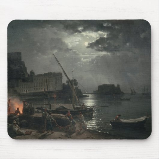 Ansicht von Neapel in Mondschein, 1829 Mousepad (Vorne)