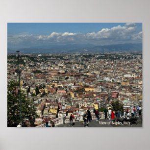 Ansicht von Neapel, Italien Design Poster