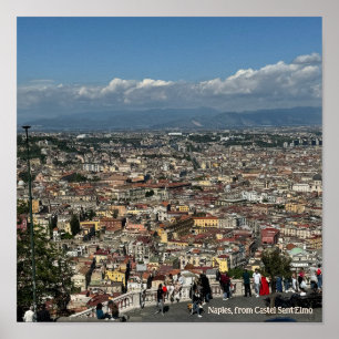 Ansicht von Neapel, Italien Design Poster
