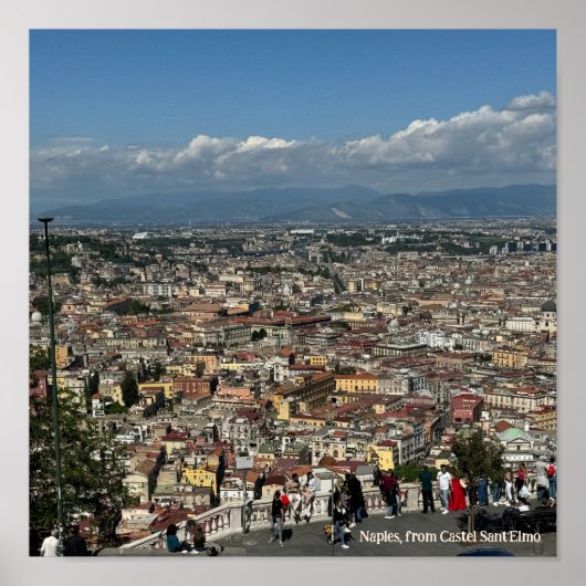 Ansicht von Neapel, Italien Design Poster (Vorne)