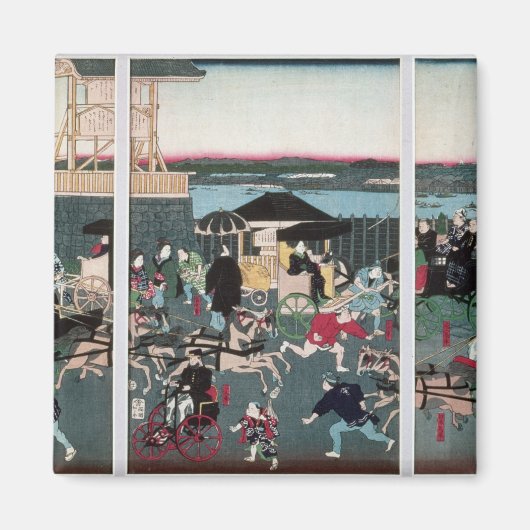 Ansicht von Nihonbashi in Tokio, c.1870 Magnet (Vorne)
