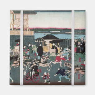 Ansicht von Nihonbashi in Tokyo, c.1870 Magnet
