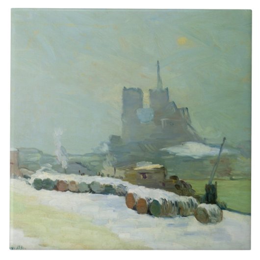 Ansicht von Notre Dame, 1894 (Öl auf Leinwand) Fliese (Vorderseite)