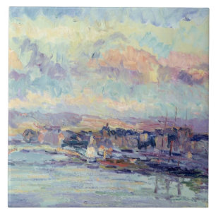 Ansicht von Paris (Öl auf Leinwand) Fliese