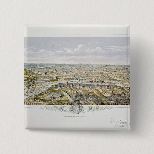 Ansicht von Paris vom Bois de Boulogne Button (Vorderseite)