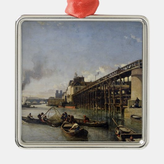 Ansicht von Paris, von Seine oder von l'Estacade, Silbernes Ornament (Vorne)