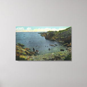 Ansicht von Perkins-Bucht, schwimmende Szene Leinwanddruck