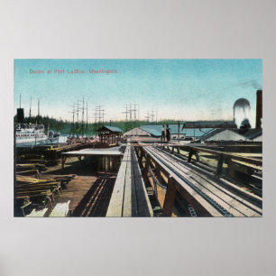 Ansicht von Port Ludlow DocksPort Ludlow, WA Poster