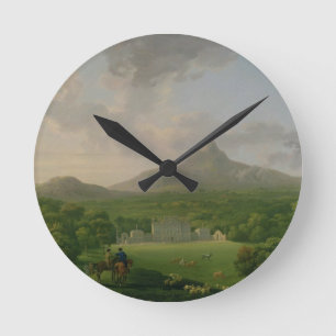 Ansicht von Powerscourt, Landkreis Wicklow, Runde Wanduhr