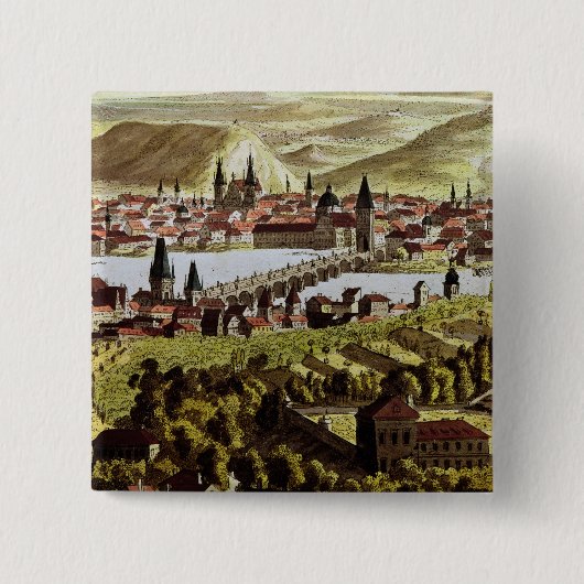 Ansicht von Prag Button (Vorderseite)