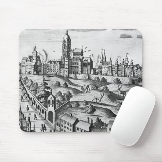 Ansicht von Prag den Kaiserpalast zeigend und Mousepad (Mit Mouse)