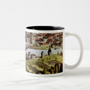 Ansicht von Prag Zweifarbige Tasse
