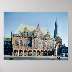 Ansicht von Rathaus, aufgebaut 1405-09 Poster