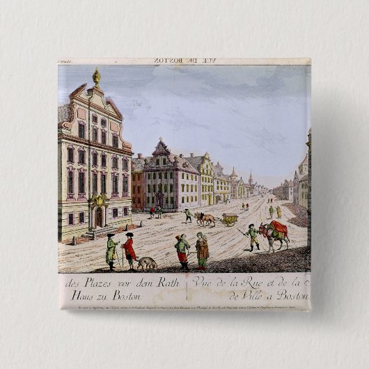 Ansicht von Rathaus, Boston Button (Vorderseite)