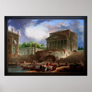 Ansicht von Ripetta von Hubert Robert Poster
