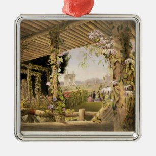 Ansicht von rustikalen Seat, Shrublands, 'vom G Silbernes Ornament