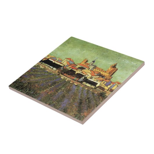 Ansicht von Saintes Maries von Vincent van Gogh Fliese (Seite)