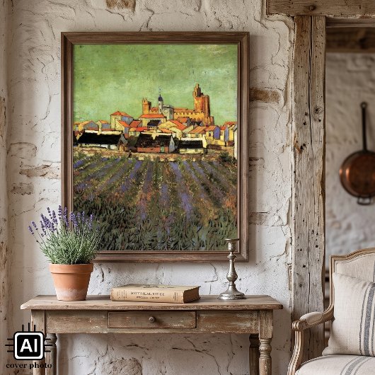 Ansicht von Saintes Maries von Vincent van Gogh Poster